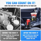 Car Cup Holder Expander, Universal 2 in 1 Large Cupholder Expander Adapter for Car with Adjustable Base, Fits Large Bottles, 