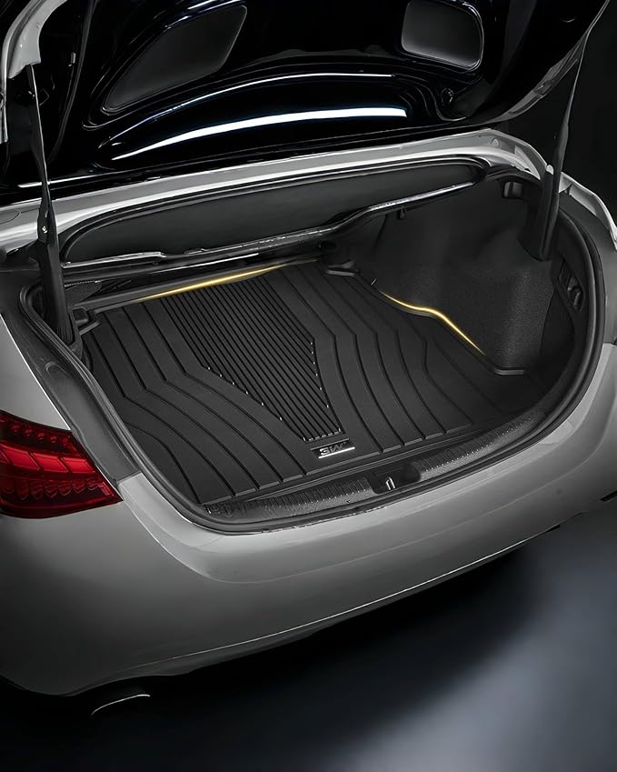 3W Benz GLC Trunk Mat Fit for 2016-2022 GLC300/GLC350e/GLC43 AMG/GLC63 AMG (Not Fit Coupe), All Weather TPE Cargo Mat Custom Fit Benz GLC Trunk Liner, Heavy Duty Cargo Liner