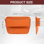HARFINGTON Car Seat Gap Filler Organizer 11.5 x 8 x 2.1 Inch Leather Universal Car Organizer Storage Box Between Seat and Console for Phone Sunglasses Keys, Orange