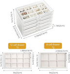 ProCase Earring Holder Organizer Jewelry Box with 5 Drawers, Acrylic Clear Earring Case with Adjustable Velvet Trays for Wome