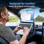 Angle Adjustable Car Steering Wheel Laptop Holder,Foldable Laptop Stand for car,Metal Car Laptop Riser | Car Reading Stand | Car Tablet Holder, Multipurpose Travel Car Accessories (Gray)