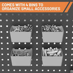 Ultrawall 120-Piece Pegboard Hooks Set, Peg Board Organizer Accessories with Bins for Hanging Various Tools in Garage, Kitche