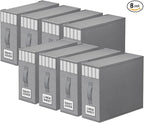 StorageTastic 8 Pack Bed Sheet Closet Organizers and Storage,Sturdy Foldable Storage Containers with Window and Label,Storage