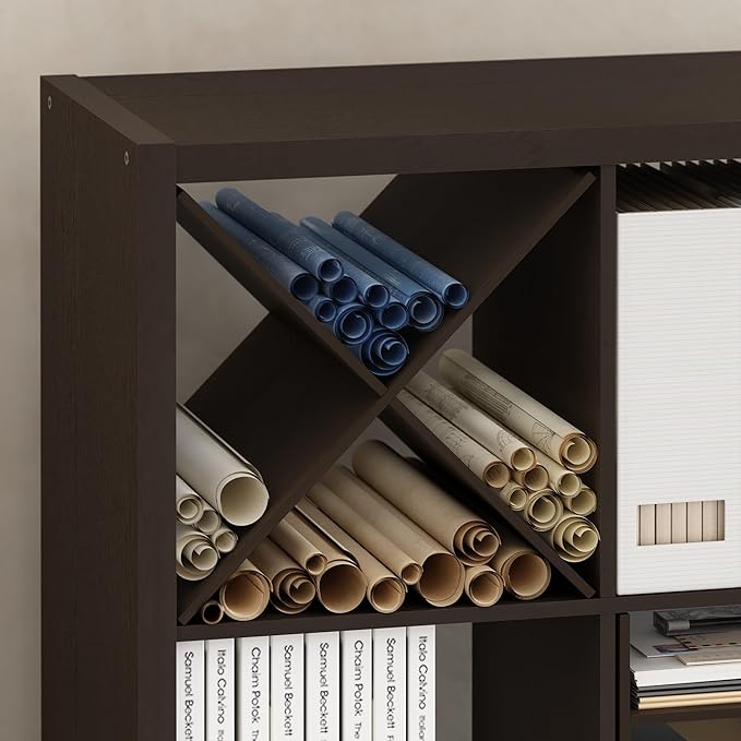 Furinno Cubicle Cube Insert, X-Shelf Cube Organizer, Fits into Furinno Extra Thick Cubes, for Organizers and Storage, Black D