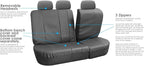 FH Group PU007013 Deluxe Leatherette Bench Seat Covers, 40/60, 60/40, 50/50 and 40/20/40 Split, Gray Color w. Gift- Fit Most 