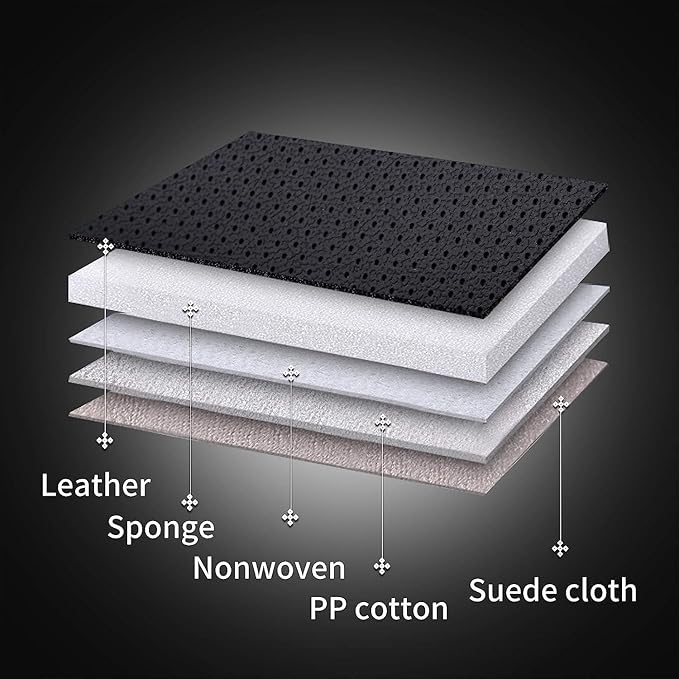 Coverado Car Seat Covers Full Set, Car Seat Protector Car Seat Cushion, Nappa Leather Seat Covers for Cars, Front and Back Se