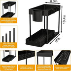 2 Pack Under Sink Organizers and Storage, 2-Tier Sliding Cabinet Organizer Drawer for Bathroom and Kitchen – Multi-Purpose Ca