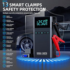10-in-1 Portable Car Battery Jump Starter with Air Compressor, 6000A 160PSI Portable Car Jumper Starter (All Gas 12L