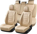 Coverado Front and Back Seat Covers for Cars, Nappa Leather Car Seat Covers, Automotive Seat Covers for Trucks, 5 Seats Water