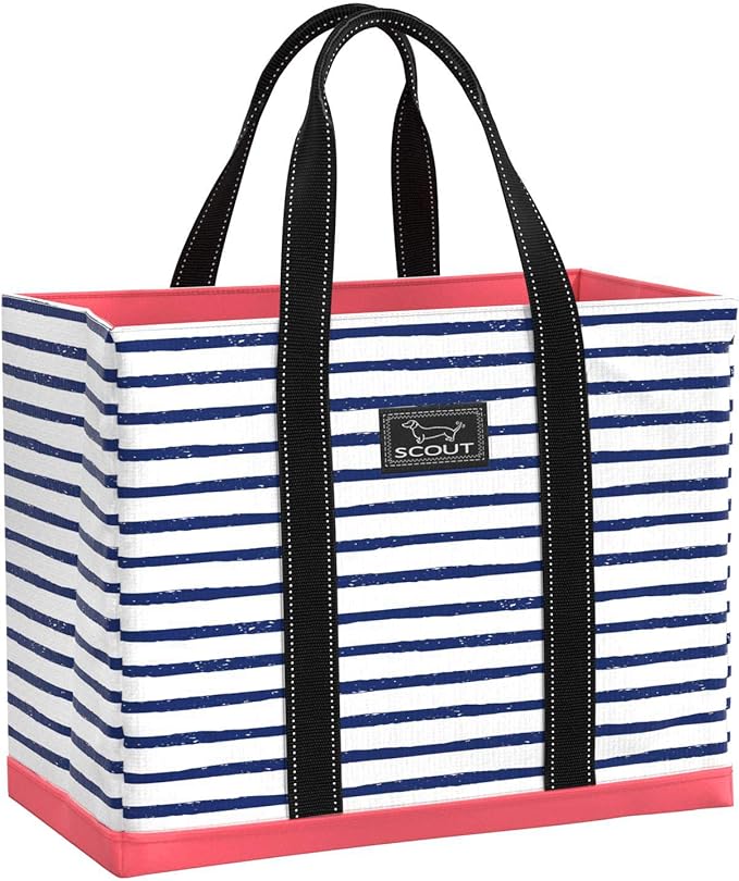 SCOUT Original Deano Tote Large - Durable Lightweight Open Top Beach, Pool & Lake Bag, Inside Zip Pocket, Folds Flat