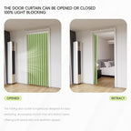 Jilron Accordian Door Curtain, 100% Blackout Folding Magnetic Doorway Curtains,Linen Style Closet Doors,for Room Divider,Priv