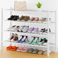 Smiry Shoe Rack, 4 Tier Thick Long Bamboo Shoe Organizer, Stackable Free Standing Wooden Shoe Storage Shelf for Closet, Entry