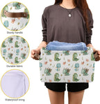 xigua Cute Dragon Storage Basket Collapsible Storage Bins Waterproof Canvas Storage Basket with Leather Handles for Home Clos