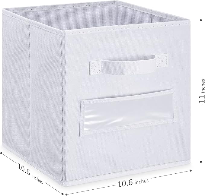 artsdi Fabric storage cubes (Set of 10) 11 Inch Cube Storage Bin, cube storage with 8 Labels Window Cards & a Pen, Foldable c