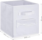 artsdi Fabric storage cubes (Set of 10) 11 Inch Cube Storage Bin, cube storage with 8 Labels Window Cards & a Pen, Foldable c