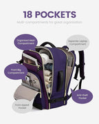 LOVEVOOK 50L Travel Backpack for Women & Men - 18 Inch Carry On Backpack & Personal Item Backpack for Airlines, Spacious and 