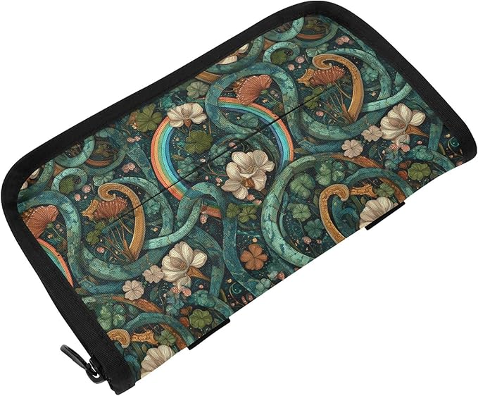 Car Tissue Holder Car Visor Organizer Tissue Box Holder for Car Sun Visor Organizer with Car Vehicle Accessories Essentials Interior for Women Men Teal Vines Flowers Rainbow St.Patrick