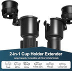JPart Car Cup Holder Expander, Cup Holder Expander, Cupholder Expander with Adjustable Extension Base and 360° Rotation Desig