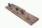 31.5 Inches Wide Carbonized Pine Wood Wall Shelf - Premium Nordic Pine & Cast Iron Wall-Mounted Rack Rutic Storage Shelf for 
