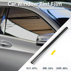 Motoforti Nano Ceramic Car Window Tint Film VLT 47% IRR 55% UVR 80% Black 5ft x 30inch Privacy Film 2mil PET 1 Pc