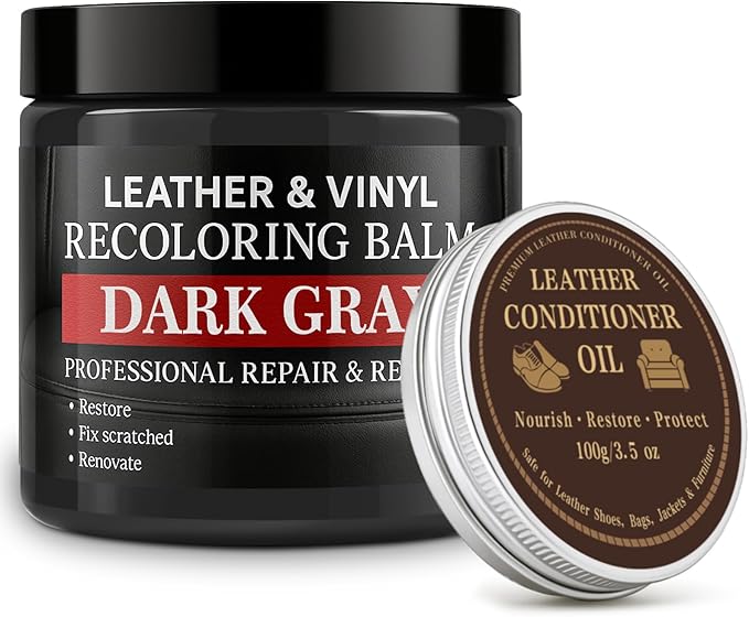 Leather Color Restorer, Leather Recoloring Balm, Scratch Remover, Leather Dye, Leather Paint with Leather Conditioner, Leathe