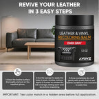 Leather Recoloring Balm - Scratch Repair & Color Restore Kit for Faded Leather, Leather Couch & Car Seats - 12OZ Leather Rest