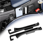 2PCS 2026 New Car Seat Gap Filler Organizer,in Between Car Seat Catcher with Phone Holder & Sunglass Holder & Cars Hook,Universal Cars Gap Seats Filler to Avoid Items Falling