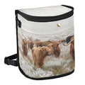linqin Scottish Highland Cow Car Trash Can with Lid Leak Proof Car Trash Bag Waterproof Car Garbage Can, Polyester Trash Bin Hanging for Minivan SUV Truck