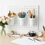 20 Pcs Pegboard Bins and Cups with Hooks and Loops, Peg Board Hooks Assortment Organizer, Pegboard Storage Arrangement Bin Ki