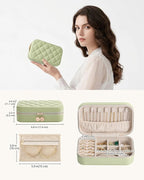 Lolalet Travel Jewelry Case for Women Girls, Travel Jewelry Organizer with Clear Storage Bag Small Portable Jewelry Box for N