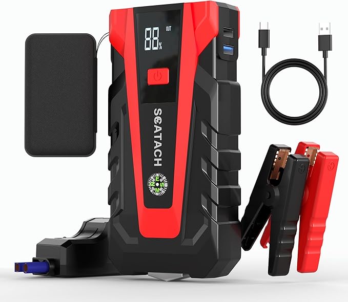 Scatach 6000A Car Battery Jump Starter,12V Portable Jump Starter Battery Pack (up to 9.0L Gasoline and 7.0L Diesel Engine),