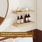 Dreamland Floating Shelves, 20Inch Rustic Wooden Wall Shelves for Bathroom|Bedroom|Kitchen, 2 Pack Deep Wall Mounted Book She