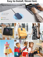 Luggage Tags Built-in Anti-Loss Tracker, Luxury Leather Luggage Tags for Suitcase, Travel Bags, Backpacks, Travel Organizer f
