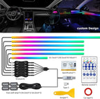 Acrylic Interior Car LED Strip Light with USB/Type C, Dreamcolor 10 in 1 with 187 inches 650 LEDs Ambient Lighting Kits, Sound Active Function Neon Accessories