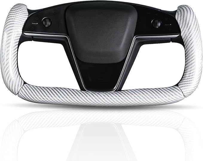 Steering Wheel Cover for Tesla Yoke Steering Wheel Cover Customzied for Tesla Model S 2021-Present/Model X 2021-Present Accessories,Anti-Slip,Comfortable Grip,Breathable,Bright White