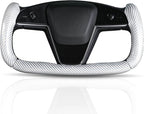 Steering Wheel Cover for Tesla Yoke Steering Wheel Cover Customzied for Tesla Model S 2021-Present/Model X 2021-Present Accessories,Anti-Slip,Comfortable Grip,Breathable,Bright White