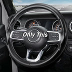 3-Piece Carbon Fiber Steering Wheel Cover, Custom Fit for Jeep Wrangler 2018-2026 Gladiator 2020-2026,Quick Install Ultra-Thin & Non-Slip,Interior Car Accessories for Men Women(Matte Black)