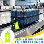 Sumind 50 Pcs Plastic Luggage Tags Assorted Name Identification Labels Flexible Suitcase Tags for Travel Baggage, 10 Colors (