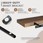 16 Inch Floating Shelves, 8 Inch Deep Floating Shelves for Wall, Hanging Shelf with Invisible Brackets, Deep Shelves for Bath