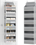 Yecaye 6 Tier Over the Door Organizer, 52.8lbs Capacity Door Organizer Hanging with 12 Mesh Pockets, Behind the Door Storage 