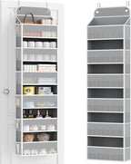 Yecaye 6 Tier Over the Door Organizer, 52.8lbs Capacity Door Organizer Hanging with 12 Mesh Pockets, Behind the Door Storage 