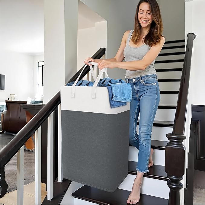TasticTotes laundry basket 3-Pack, laundry hamper, Hamper with handles, collapsible laundry baskets, Waterproof dirty clothes