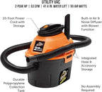 Armor All, AA255, 2.5 Gallon 2 Peak HP Wet/Dry Utility Shop Vacuum, Orange
