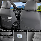 Coverado Universal Seat Covers Front, 2-Pack Universal Seat Covers for Cars, Waterproof Nappa Leather Car Seat Covers with He