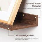 Axeman 30 Inch Floating Shelves | Walnut Picture Ledge Shelf Set of 3 | Rustic Wood Wall Shelves with Lip | 30" Walnut Pictur
