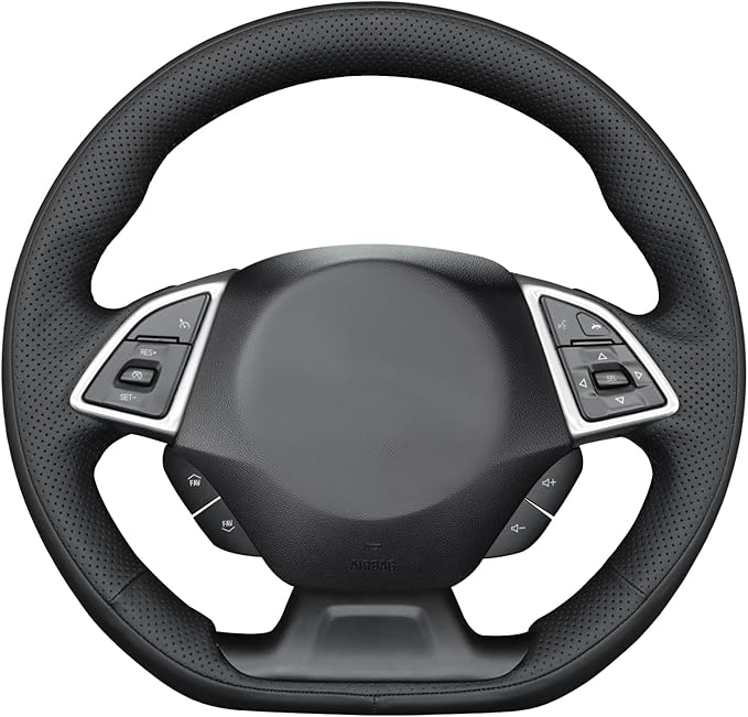 MEWANT Hand Sewn 3D Style Steering Wheel Cover Wrap for Chevrolet Camaro 2017-2022 Steering Wheel Accessories for Chevrolet Camaro 2017-2022