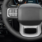 MEWANT Hand Stitch Perforated Embossed Faux Leather Steering Wheel Cover for Ford F150 Lightning F350 2024 Expedition