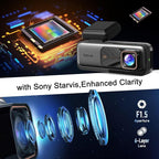 BOTSLAB 4k Dash Cam Front and Rear, 24/7 Parking Monitor with Hardwired Kit, 170° Ultra Wide Dashcam, ADAS, IMX415 Sensor, Ni