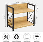 Giikin Countertop Shelf Organizer, 2 Tier Kitchen Spice Rack Organizer for Countertop, Wood Coffee Counter Shelf Organizer fo