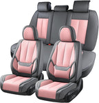 Coverado Seat Covers, Car Seat Covers Full Set, Leather Seat Covers for Cars, Car Seat Protector, Gray Car Seat Covers Front 